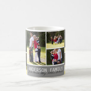 Mug Simple Personnalisé 7 Photo Famille Collage Script