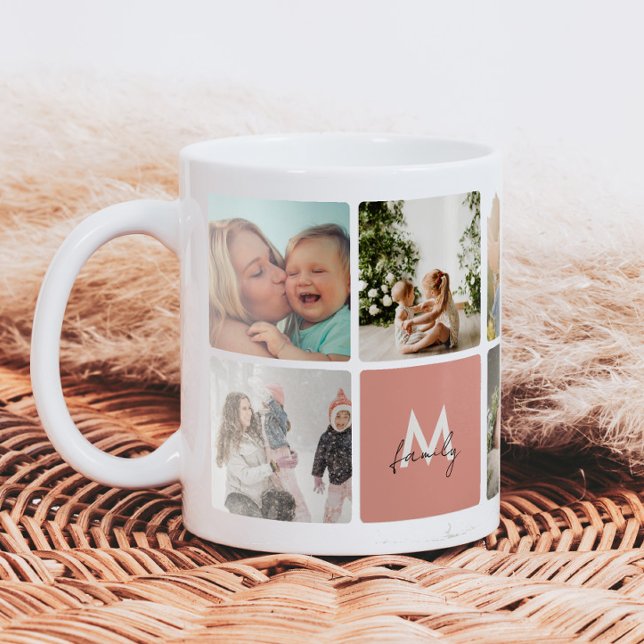 Mug Simple Photo Collage Famille moderne Maman Papa En (Créateur téléchargé)