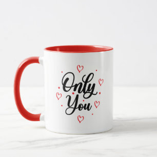 Mug Simple Romance Amour Rien Que Vous Écriture Noire