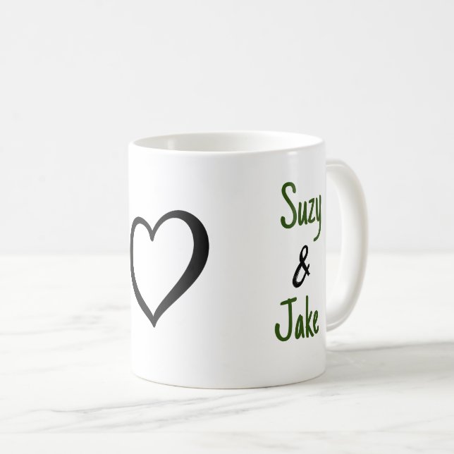 Mug Simple Valentine Nom Coeur (Devant droit)