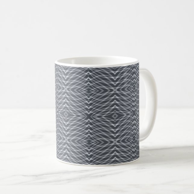 Mug Sine Wave Pulse Signal moderne Art Abstrait Design (Devant droit)
