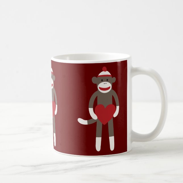 Mug Singe à soie mignonne avec Casquette tenant le coe (Droite)