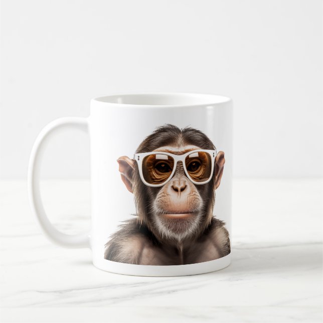 Mug singe avec lunettes de soleil (Gauche)