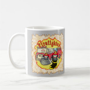 Mug Singe Chaussette Camion de pompiers Pompiers
