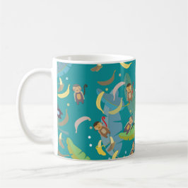 Mug Singe mignon et bananes dans le Motif d'arbre