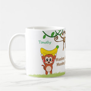 Mug Singes Mignons Avec Drôle Dit Personnalisé Nom