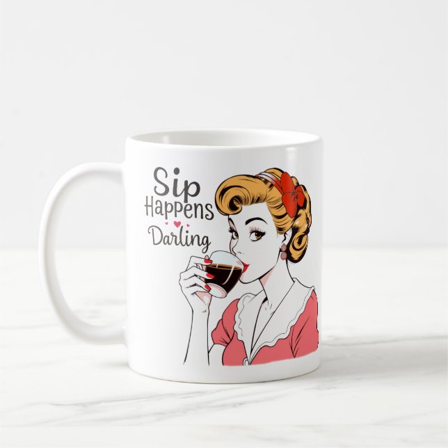 Mug Sip Happer Glamour Retro Sarcastique Thé et (Gauche)