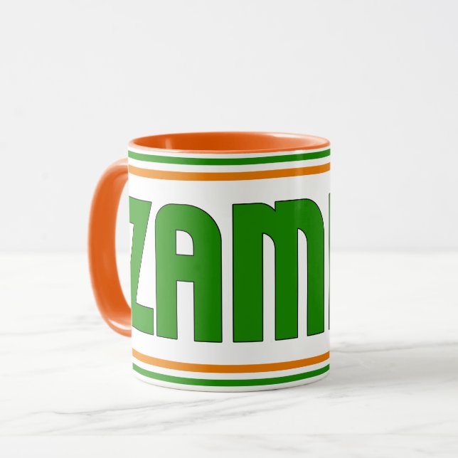 Mug Sippin' avec le café patriotique de Zambie (Devant gauche)