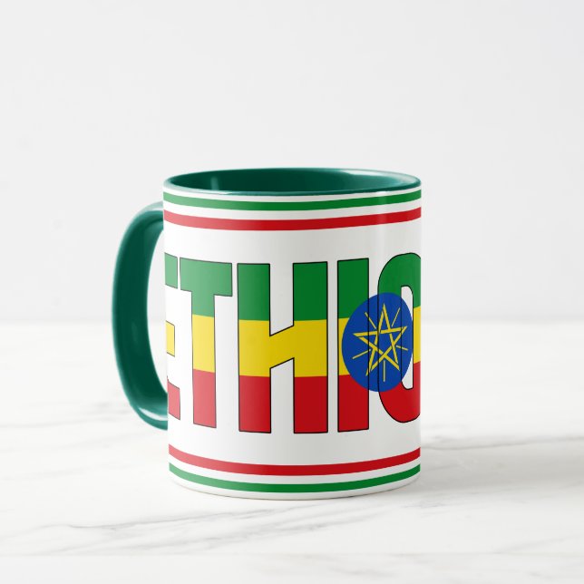 Mug Sippin' avec le café patriotique éthiopien (Devant gauche)