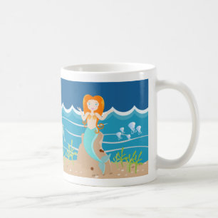 Mug Sirène et dauphins sous la mer fête d'anniversaire