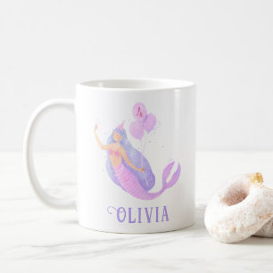Mug Sirène sous la mer Anniversaire fille âge rose