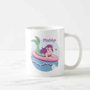 Mug Sirène Sur Surbord Ride Les Vagues Personnalisées