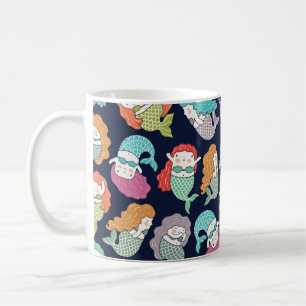 Mug Sirènes : motif sans soudure fantaisiste.