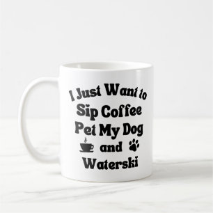 Mug Sirotez du café, faites passer mon chien et du ski