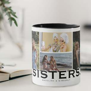 Mug SISTERS 8 Photo Collage Cadeau Moderne