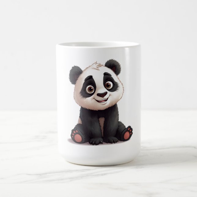 Mug Sitting Panda Bear Cartoon Illustration Artwork (Centre)