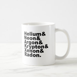 Mug Six gaz nobles sur le Tableau des éléments