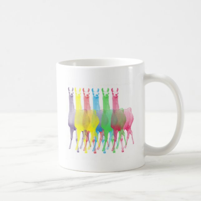 Mug six lamas dans six couleurs de lama (Droite)