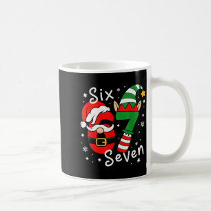 Mug Six Seven 67 Mème 6 7 Elfe Santa Noël Pyjama 