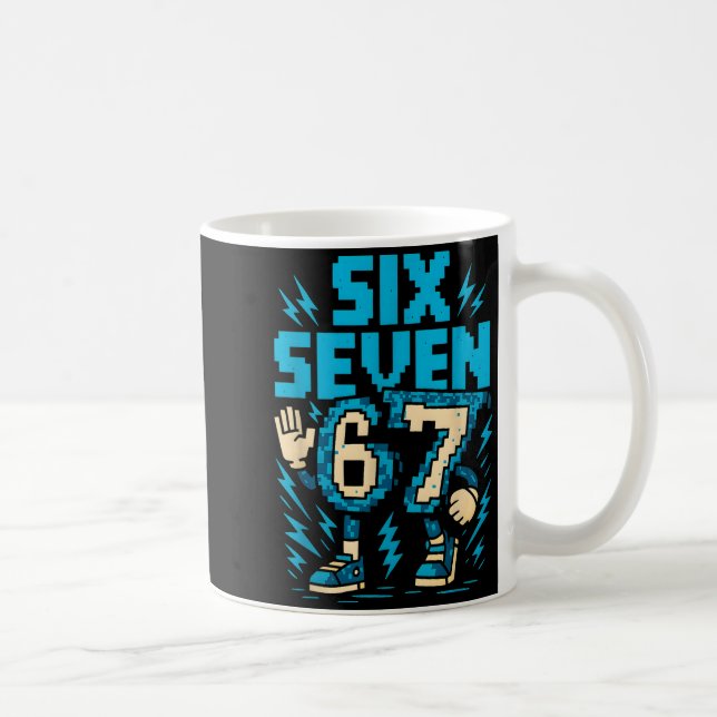 Mug Six Seven 67 Xel Gamer Apparel Retro Block Style A (Droite)