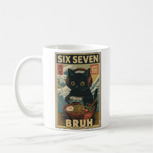 Mug Six Seven Bruh Chat Vintage Cadeau Meme pour Homme