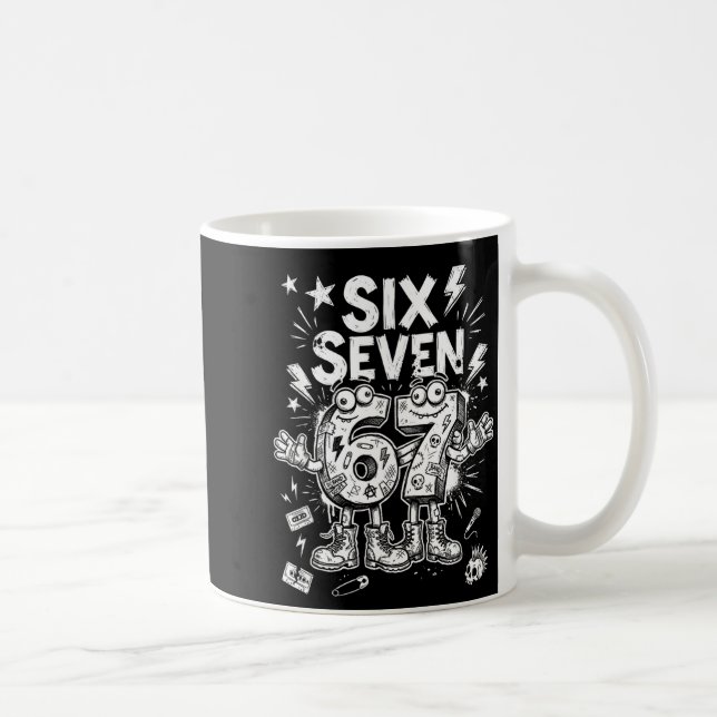 Mug Six Seven Gen Alpha Brain Rot Meme Funny Viral Tre (Droite)