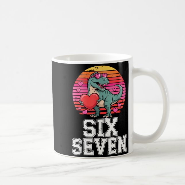 Mug Six Seven Valentine’s Day Dinosaur T-rex For Kids  (Droite)