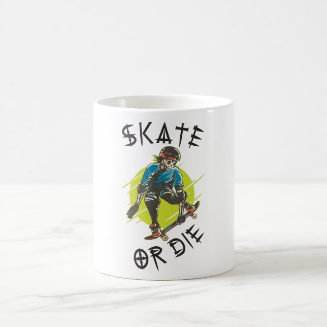 Mug Skate ou die Skeleton Skateboarder (Centre)