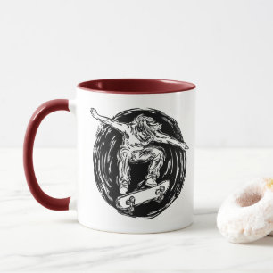 Mug Skater légendaire faisant du ski de fond en milieu