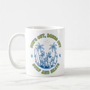 Mug Skeleton Beach Vibes Surf et Skate été Design