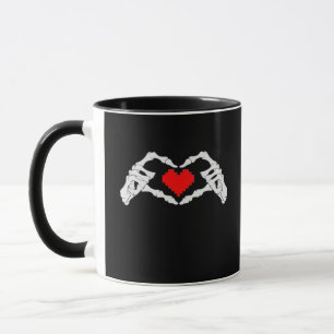 Mug Skeleton Coeur Et Mème Mains