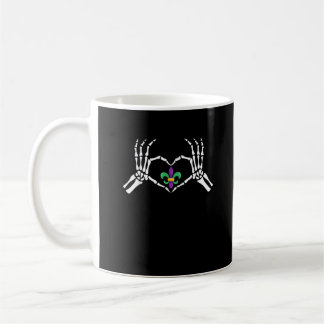 Mug Skeleton Coeur main Mardi Gras