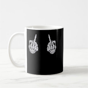 Mug Skeleton Halloween Bones Halloween Doigt Moyen