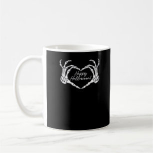 Mug Skeleton Heart Hands, Happy Halloween Skeleton, Ha