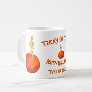 Mug Skeleton Jack-o'-lantern Halloween personnalisé