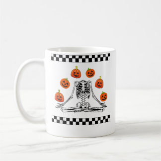 Mug Skeleton Juggling Pumpkin Head Funny Skeleton Hall