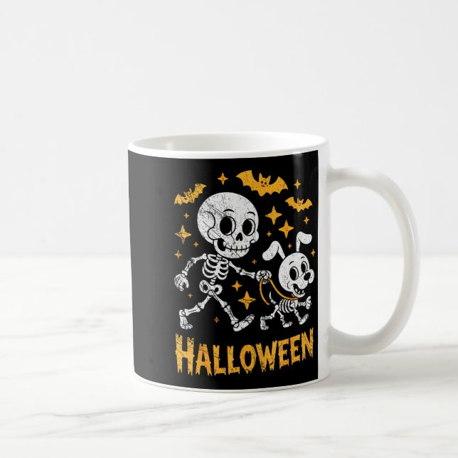Mug Skeleton Leads Dog Funny Skull Pet For Halloween C (Droite)