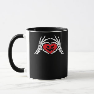 Mug Skeleton Met Un Coeur Halloween Éffrayant
