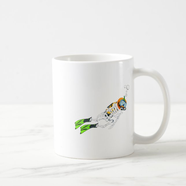 Mug Skeleton Scuba Plongée Halloween Citrouille Plonge (Droite)
