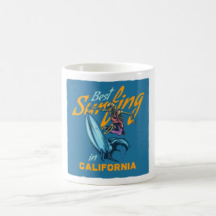 Mug Skeleton vintage Surf California Beach