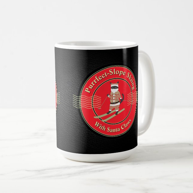 Mug Ski à pente douce avec des lois Père Noël (Devant droit)