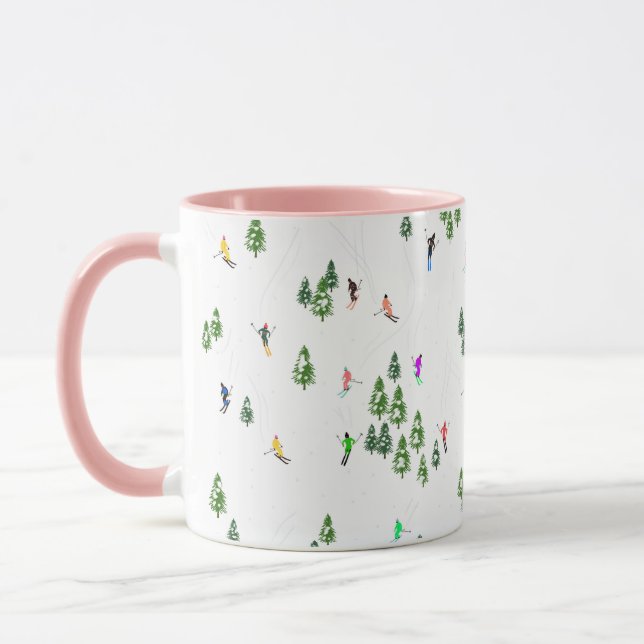 Mug Ski alpin d'hiver Ski Ski Ski Motif (Gauche)