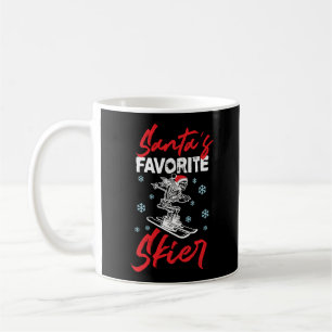 Mug Ski de neige Noël Père Noël Skier favori