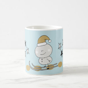 Mug Ski D'Hiver Snowman Avec Étoiles