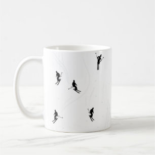 Mug Ski Moderne Ski Noir & Blanc Ski Thème Ski