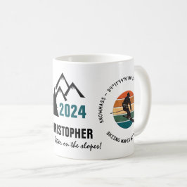 Mug Ski Snowmass, Colorado - Man Skier, Texte noir