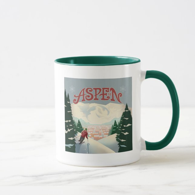 Mug Skier d'Aspen | Colorado (Droite)