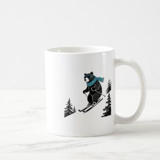 Mug Skiing Bear, Funny Wintersports, Dad Ski Slope, Fu