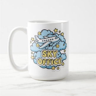 Mug Sky Office - Joli avion et nuages dessin animé