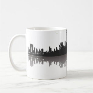 Mug Skyline Abstrait en noir et blanc